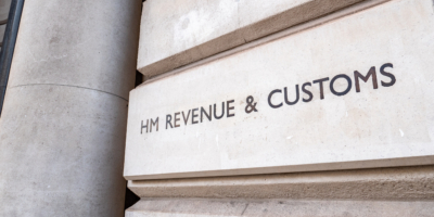Signage for the UK government tax and customs department , HMRC in London